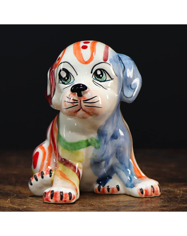 Puppy Dog Sculpture in Ceramic