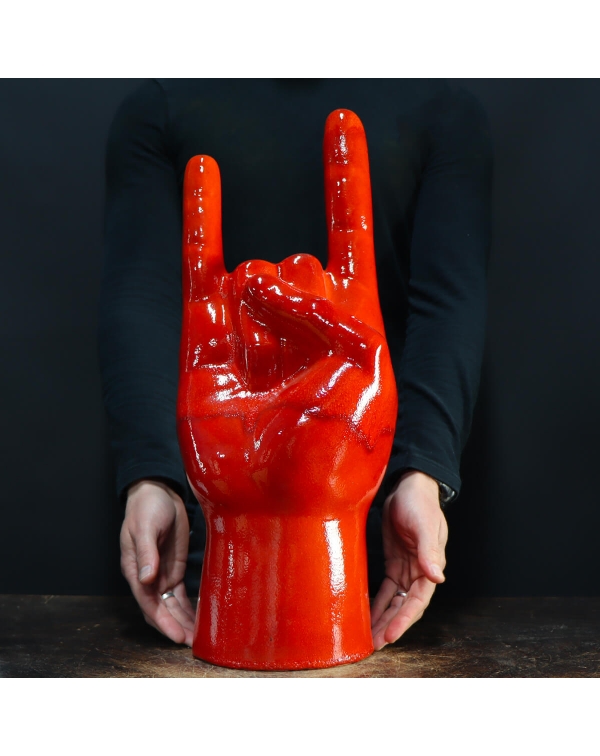 Ceramic Horned Hand Sculpture