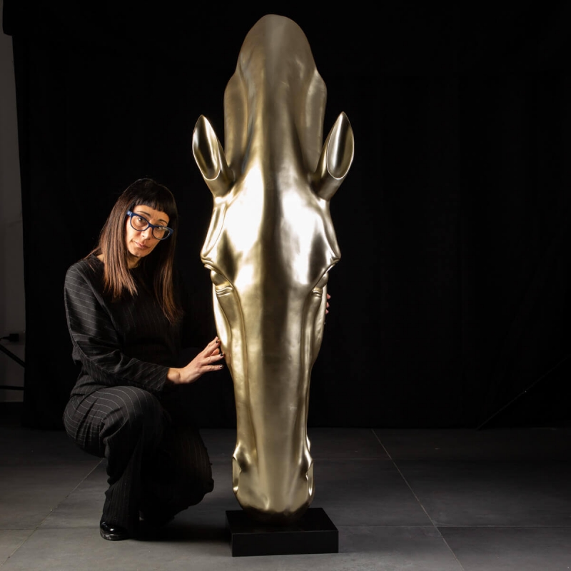 Glamor - Large Horse Head - Gold