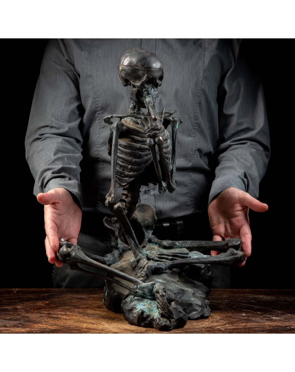 Bronze Skeleton Sculpture - Marcel Début