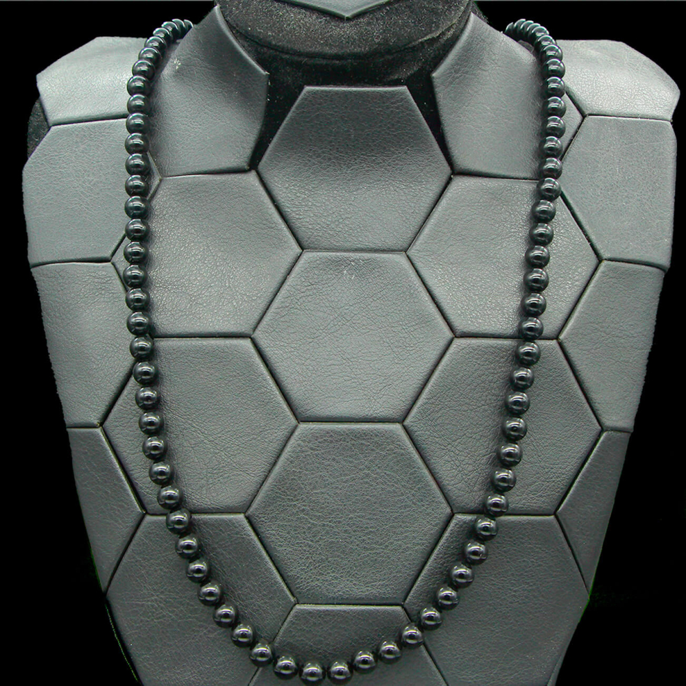 Originale Naturale 4mm Onice Nera Collana Perline Rotonde 40.6cm 4 MM