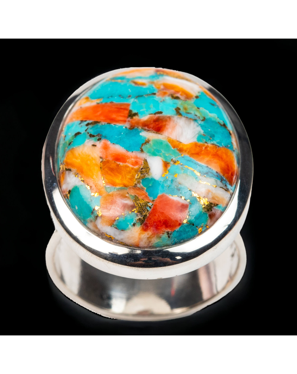 Gioielli vintage Anello in oro giallo con zaffiri blu e bianchi Gioielli antichi Art Deco Dress Piccola misura dell'anello O - Italia