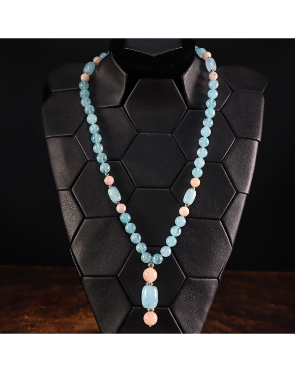 Aquamarine and Morganite Necklace