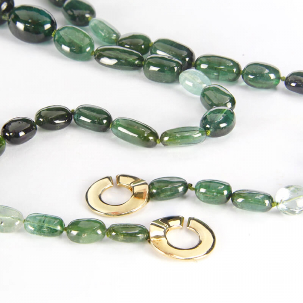 Collier En Tourmaline Et Or Blanc 18 Carats - Marque Samarcanda - Made In Italy - Neuf
