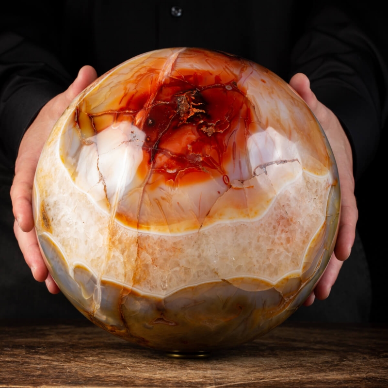 Carnelian and Agate Sphere