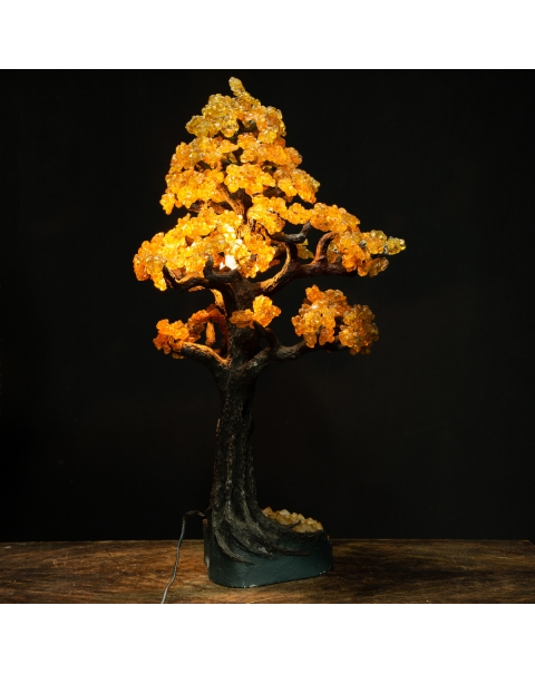 Citrine Quartz Bonsai Tree Lamp
