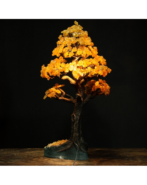 Citrine Quartz Bonsai Tree Lamp