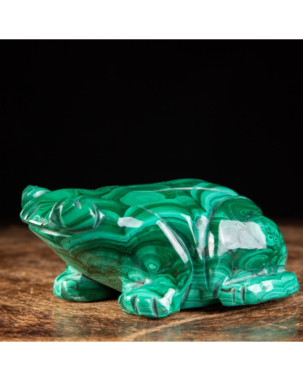 Malachite Frog Statue