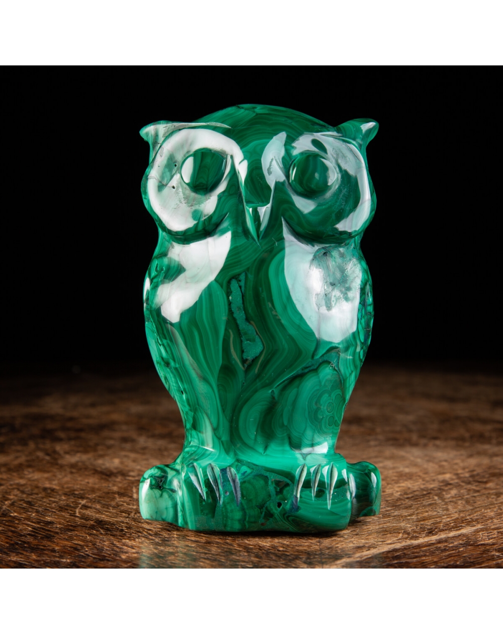 Malachite Owl Statue
