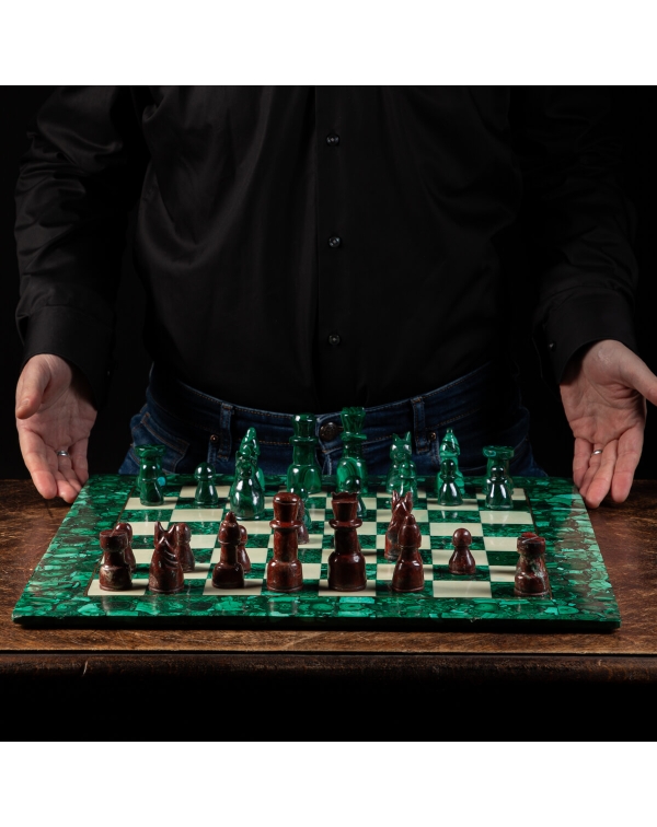 Chessboard in Malachite and Onyx