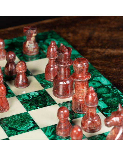 Chessboard in Malachite and Onyx