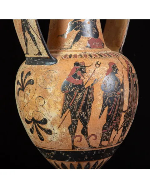 Anfora Attica a Figure Nere – Divinità e Virtù dell’Olimpo.