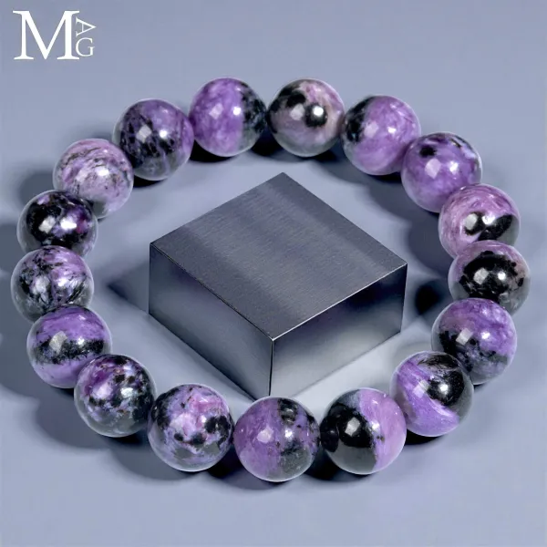Bracciale in Charoite Siberiana AAA – Sfere da 11,5 mm
