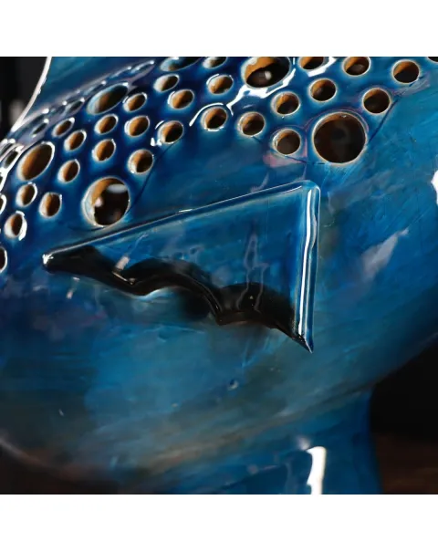 Scultura Lampada Pesce in Ceramica