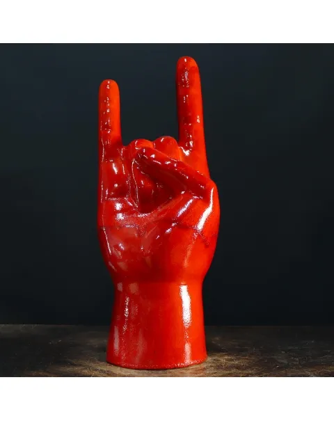Scultura Mano Cornuta Ceramica