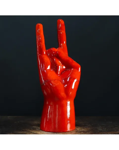 Scultura Mano Cornuta Ceramica