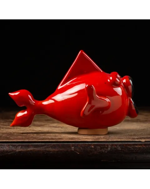 Scultura Pesce in Ceramica