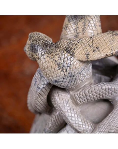 Teschio in Diaspro con Serpenti.