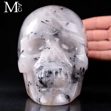 Crystal Skull – Teschio in Quarzo Naturale con Tor...