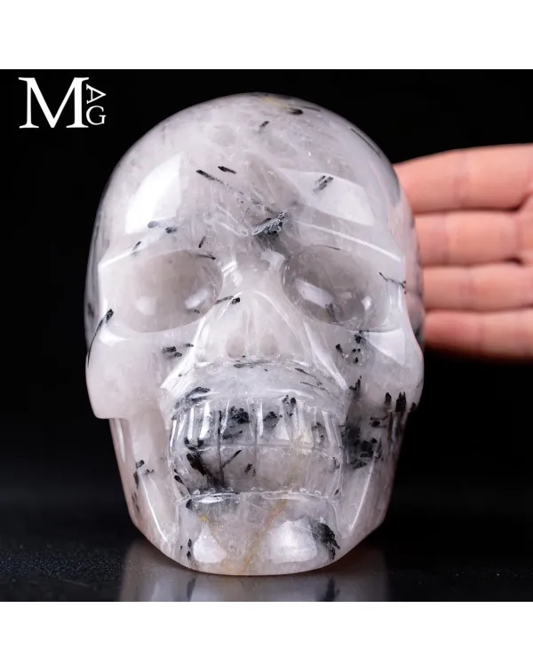 Crystal Skull – Teschio in Quarzo Naturale con Tor...