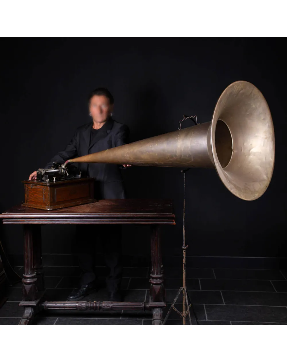 Fonografo Edison con tromba extra large, 1901-1903