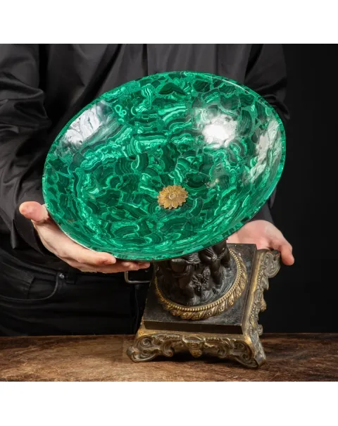 Vaso Antico in Malachite Stile Napoleone III