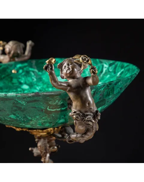Vaso Antico in Malachite Stile Napoleone III