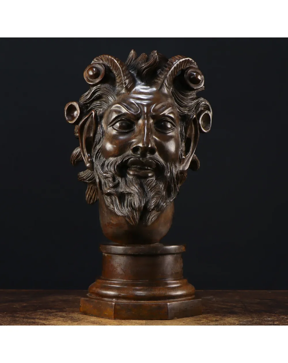 Scultura Volto Fauno Ebbro - Fonderia Chiurazzi
