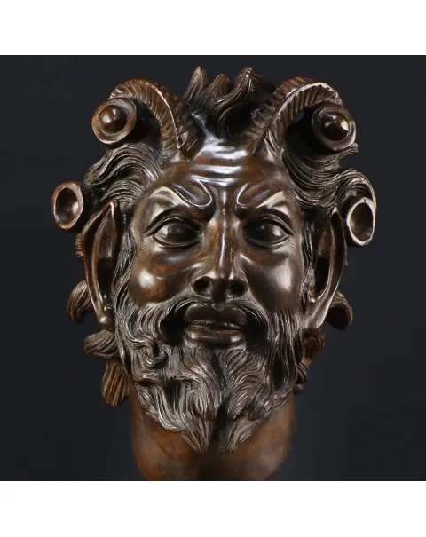 Scultura Volto Fauno Ebbro - Fonderia Chiurazzi