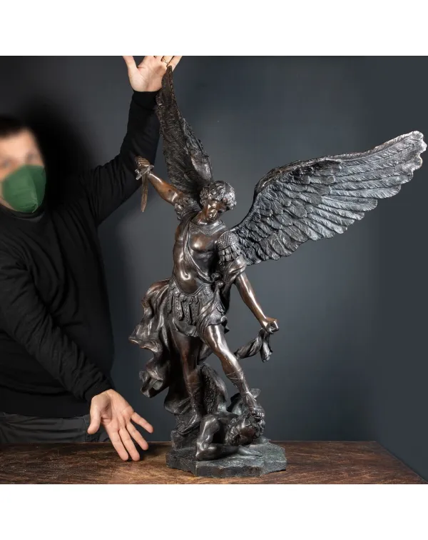 Scultura Bronzo San Michele Arcangelo 