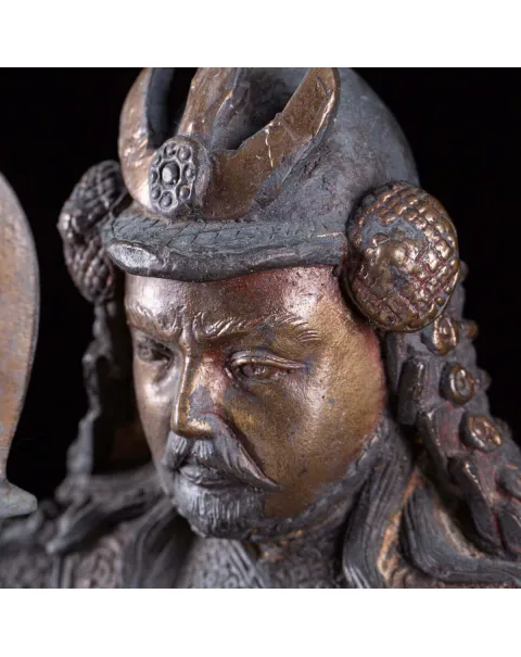 Guerriero Samurai: Statua in Bronzo Era Meiji.
