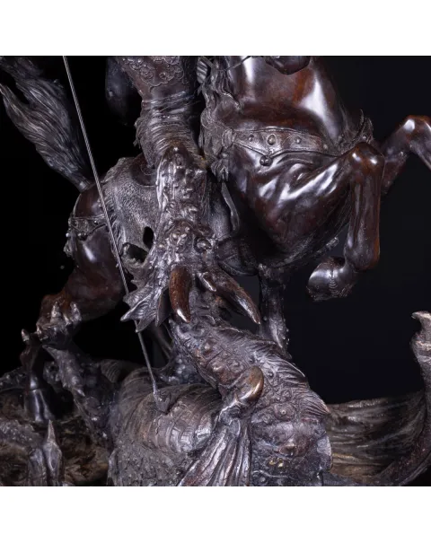 Scultura in Bronzo - San Giorgio e il Drago.