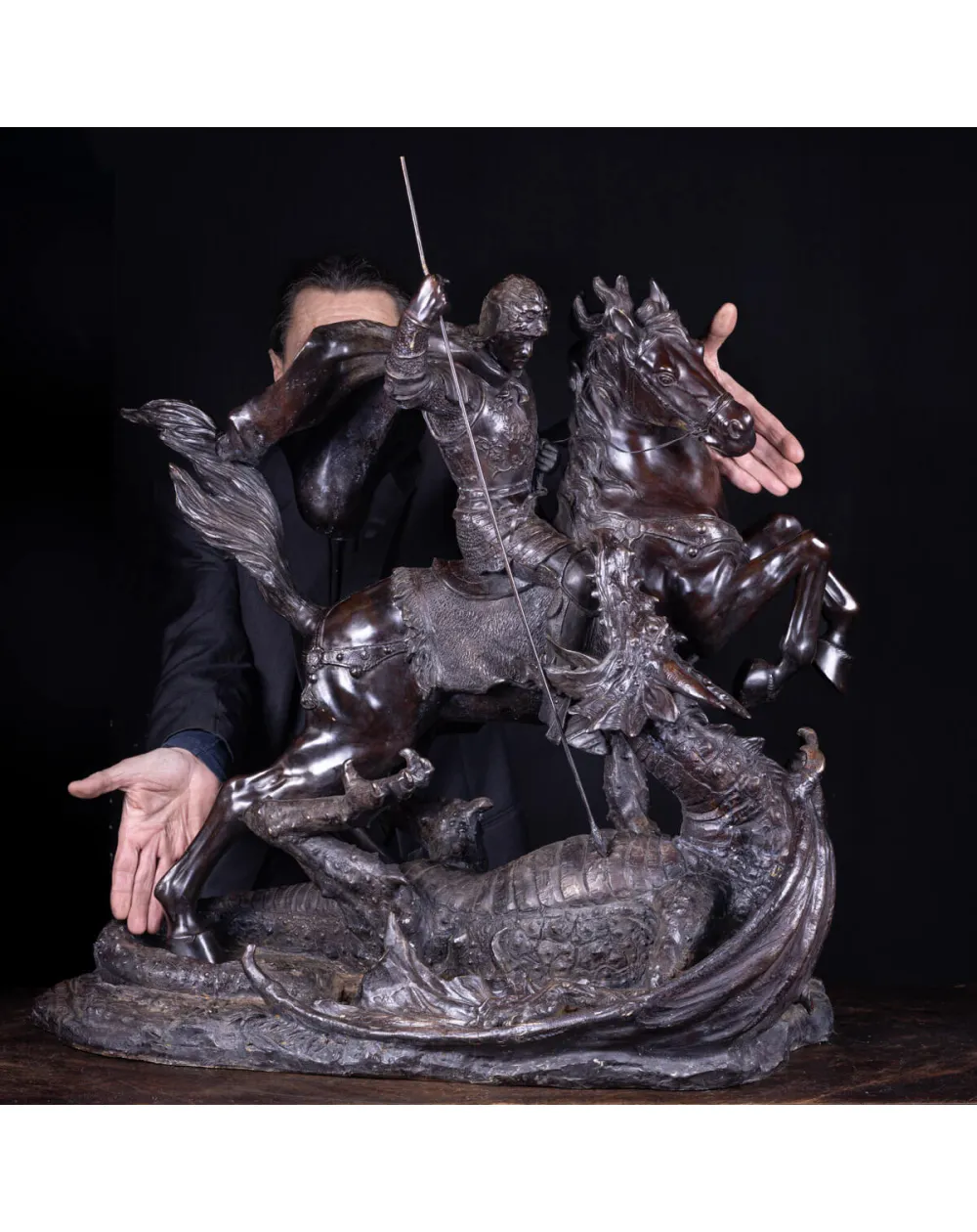 Scultura in Bronzo - San Giorgio e il Drago.