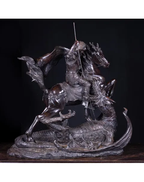 Scultura in Bronzo - San Giorgio e il Drago.