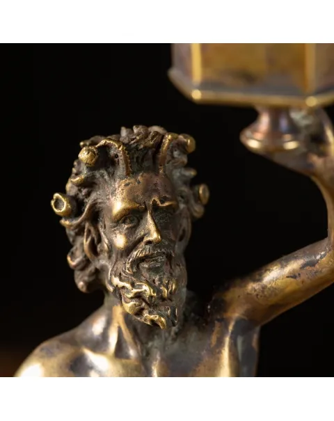 Scultura Fauno Danzante con Punte di Quarzo