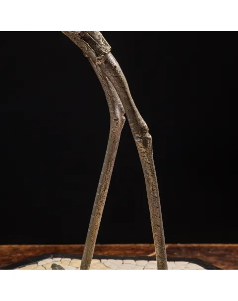Scultura Gru in Argento con corpo in uovo di Struzzo - Anthony Redmile