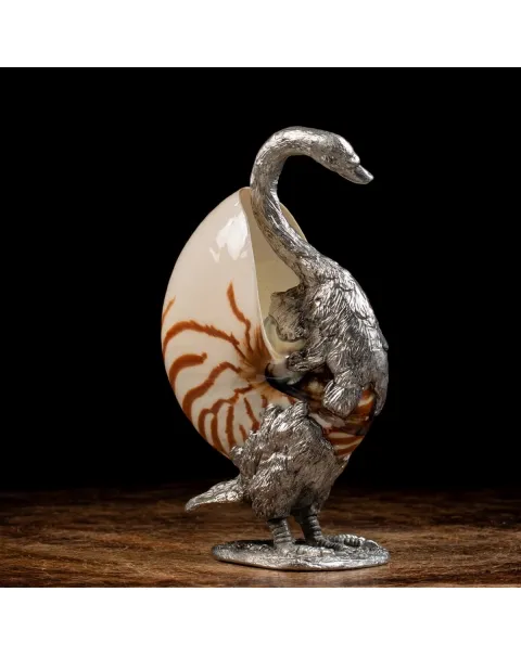 Scultura Cigno su Nautilus Pompilius