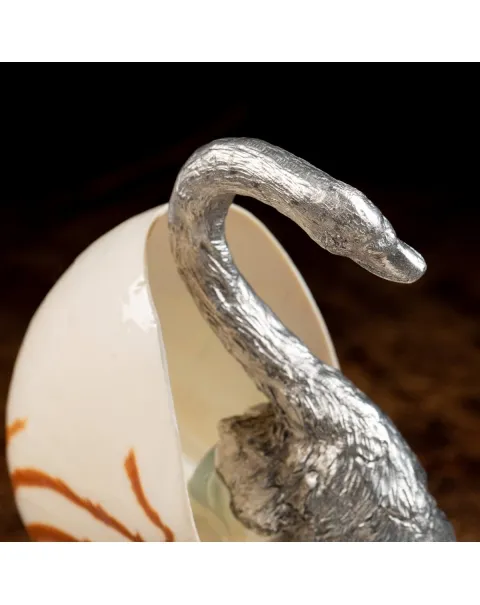 Scultura Cigno su Nautilus Pompilius