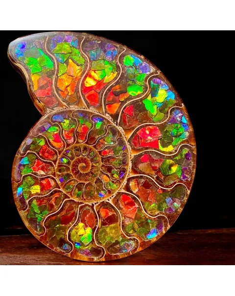 Ammonite Cleoniceras con Ammolite – Un Capolavoro Unico della Natura e dell'Arte.