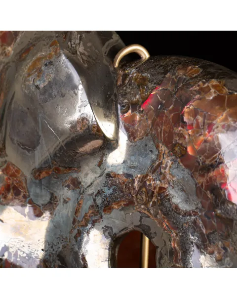 Ammonite Opalizzata con Pirite – Un Fossile di Squisita Bellezza.