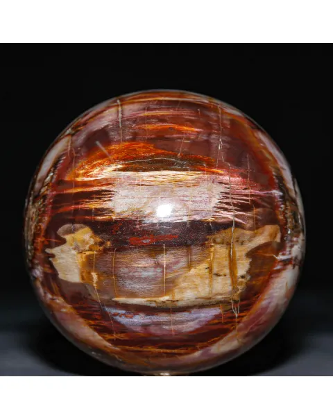 Sfera in Legno Fossile Policromo del Madagascar.