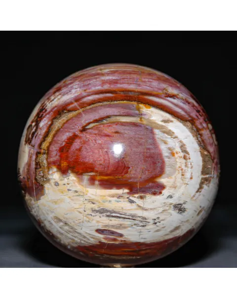 Sfera in Legno Fossile Policromo del Madagascar.