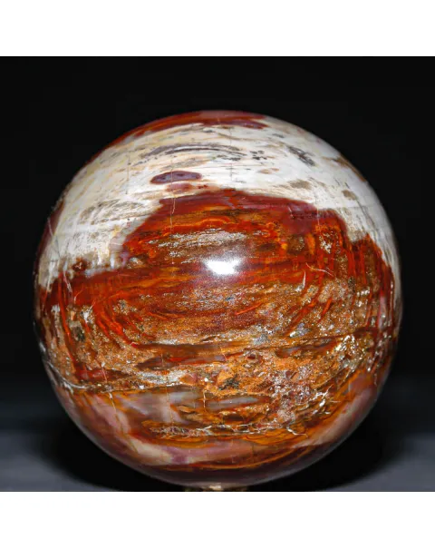 Sfera in Legno Fossile Policromo del Madagascar.