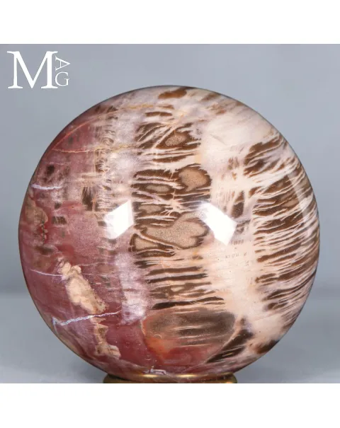 Triassic Petrified Wood Sphere from Madagascar - Fossil Wood Pattern