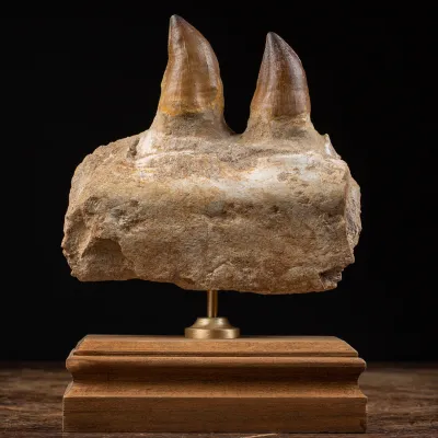 Mascella Mosasaurus su piedistallo