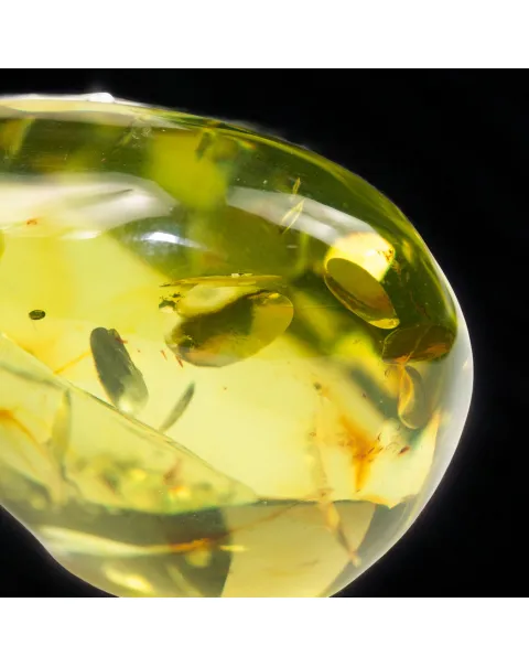 Ciondolo in Argento - Goccia di ambra verde dei Caraibi.
