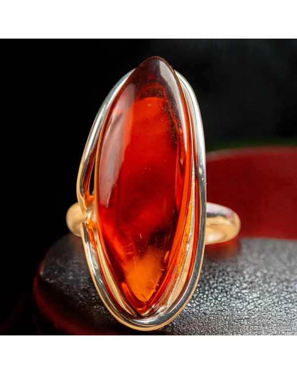 Anello in Argento con Ambra Cognac – Charme Natu...
