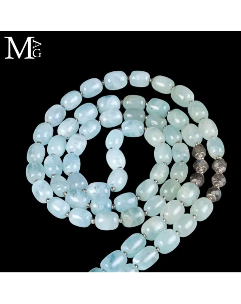 Collana in Acquamarina e Larimar in Labradorite cabochon