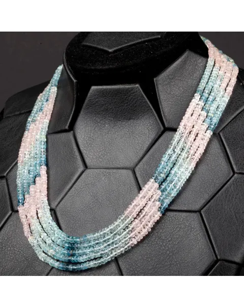 Collier in Berilli Naturali – Acquamarina e Morganite, 320 Carati di Eleganza.