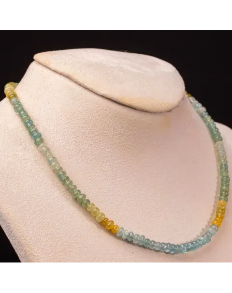 Collana di Berilli: Acquamarina e Eliodoro in Sfumature di Blu e Verde.